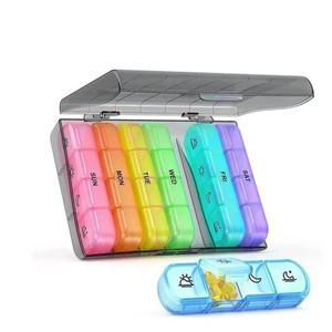 알약 케이스 상자  7일 2128 그리드 비타민용 대형 구획이  34회 휴대용 여행 생선 기름