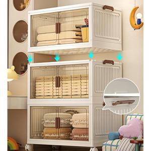 대용량 보관함 선반 거실 접이식 옷장 정리함 바퀴 잡화 의류 가구 캐비닛 3 층 45