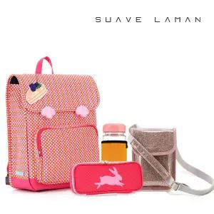 [수아베라망] Pink Dream 초등학생 책가방세트 레인보우사첼(책가방+핸드폰가방+필통+물병+네임텍)