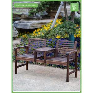 2인용 스 의자 야외용테이블 4인 2인티테이블세트 2인 테이블 베란다 나무 방부목