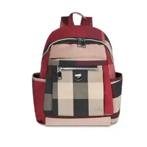 고품질 여성 백팩 체크 가을 할머니 가방 배낭 레드 나물약초가방 (WFKDX2L)