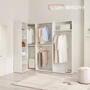 레이디가구 이안 드레스룸 280cm 코너형 A세트 (좌형) (80cm 1단