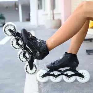 탄소섬유 스케이트 선수용 220 인라인 스피드 검은색 롤러 롤러스케이트
