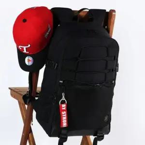 고품질 중학생 백팩 여행 배낭 메쉬 스트링 가방 블랙 여행용배낭 (WFKDY07)