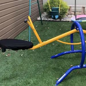 야드조일리즈 방수 보호 티터-토터 홈 시소 시트 커버 검은색 용 나사산 코드와 컴팩트 보관 가방 포함