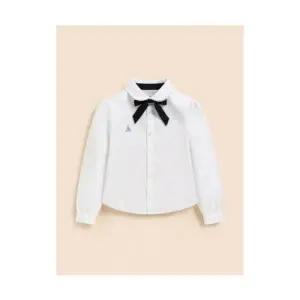 빈폴 키즈 여아 옥스포드 셔츠  리본타이 세트 화이트 (BI6164GE11) 307969