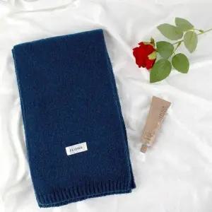 쁘띠 머플러 숏 미니 니트 목도리 인디고 블루 WFIQDSM