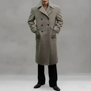 남성 겨울 시즌 더블버튼 투포켓 클래식 울 롱코트