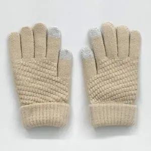 남녀공용 스마트폰 터치 니트장갑 베이지