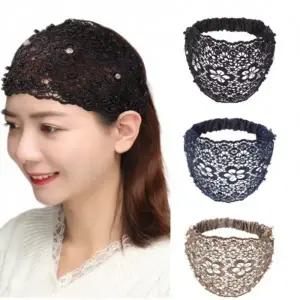 중년 여성 비니 조리 레이스 두건 주방 세안 반다나 헤어밴드