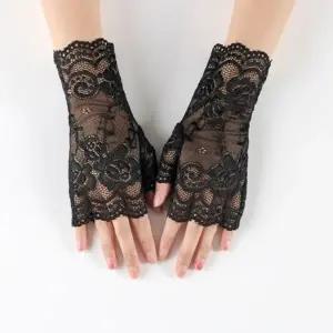 팔토시 여성 레이스 망사 시스루 숏 팔 토시 검정레이스 반장갑 블랙 한세트