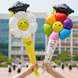 학사모 풍선 꽃다발 5개 세트 졸업 축하 어린이집 유치원 학교 단체 행사 기념품 한송이 선물