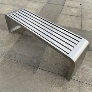 야외 스테인레스 벤치의자 대기 정원 철제 정류장