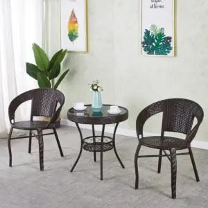 라탄 야외 테이블 의자 세트 발코니 정원 테라스