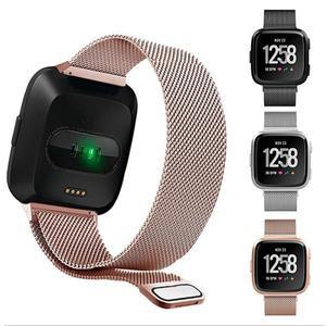[호환품]Fitbit Versa 2 3 4 Lite Sense 밴드 손목 밀라노 교체 용 마그네틱 루프 팔찌 Fit Bit Watchband