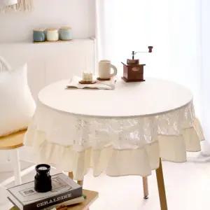 플로레 레이스 프릴 원형식탁보 테이블보 130원형