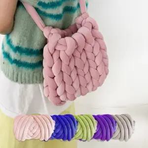 벨벳 만들기 실 망고실 핑거니팅 가방 자이언트얀