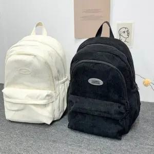 학생 골덴 백팩 코듀로이 멀티포켓 책가방 수납 2컬러