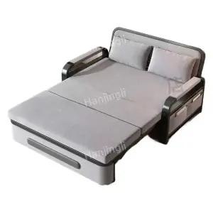 린텔라 회색 프레임 공간활용 원룸 화이트 확장형 소파베드 접이식 침대 밝은 쇼파