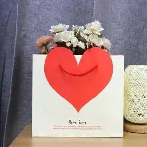 종이봉투 레드하트쇼핑백-대15개 쇼핑백 에코백