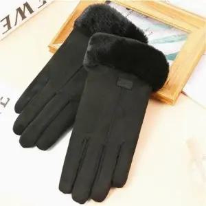 겨울 촉감 여자 벨벳 퍼 포인트 장갑 스마트폰터치 소프트