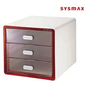 작은수납장 SM 미니 서랍장 3단 레드 1P 책상 플라스틱 소품함