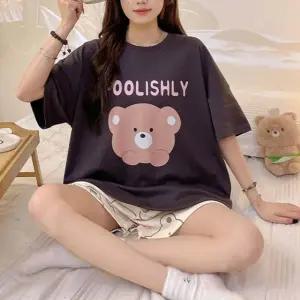 (초코베어)여성 여름 잠옷 홈웨어 파자마 밴딩 세트