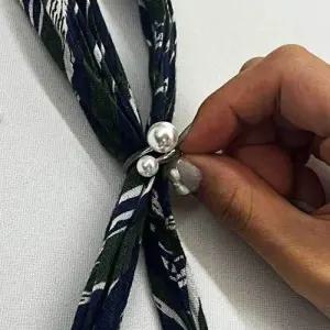 스카프링 고리 진주 실버 매는법 링 스카프 고리 고정 WEE368A