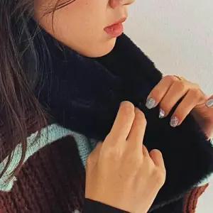 페이크퍼 미니 목도리 머플러 블랙 머플러 겨울 미니 WEE2B76