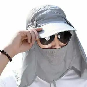 UPF50 자외선 차단 낚시용 다목적 햇빛 차단 모자 그레이