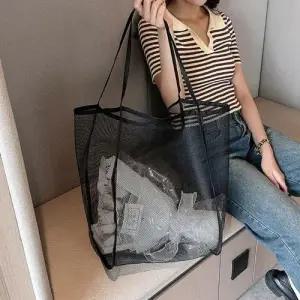 여름 망사가방 비치백 수영장가방 물빠짐 메쉬 숄더백 WF06D70