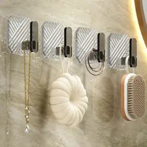 8P 모자 4P 현관마스크 무타공 후크 투명 가방 걸이 고리 아크릴 벽