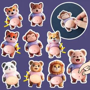 배불뚝이 애니멀 말랑이 스티커 폰꾸미기 입체 다꾸