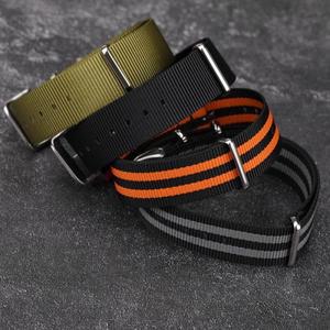 호환 유니버설 캔버스 시계 밴드 18mm 나일론 손목 나토 스트랩 세이코 티쏘 견본 오메가 IWC 카시오 팔찌