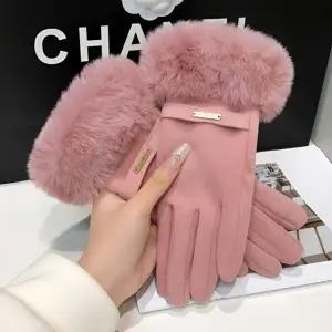 별별창고 여성 기모 장갑 겨울 털장갑 보온 스마트폰 터치 글러브