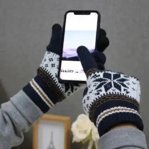 ( )겨울 손가락장갑 커플장갑 눈꽃 스마트폰 니트 터치장갑 보온