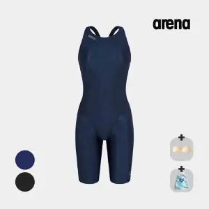 아레나 여성수영복 라운딩 선수 4부 반신 레이서백 A4FL1CE02