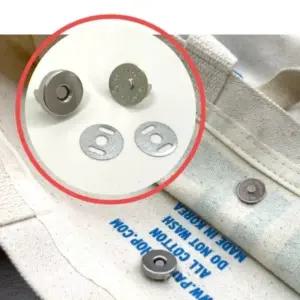 ( )5세트 소형 금속 실버 자석 똑딱이 단추 11자 핀타입 가방 마그네틱 스냅 단추 여밈