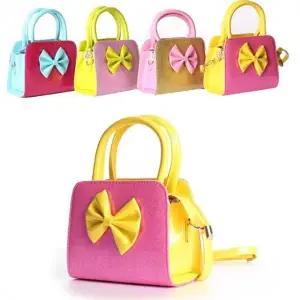 (색상 연핑크그린)큐티 여아용 리본 크로스백 숄더백 보조가방 미니가방