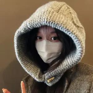 꽈배기 니트 바라클라바 겨울 모자 여성 그레이 원온골프 여자 여성