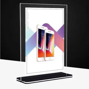 아크릴 POP꽂이 T자형 메뉴판 전시판 안내판 가격표 POP A4 스탠드 테이블