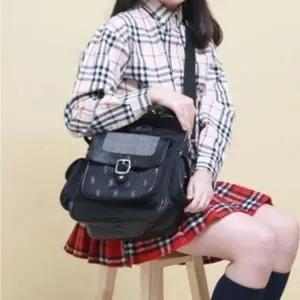 체크 보조가방 아동 손가방 학원 크로스백 보조 가방