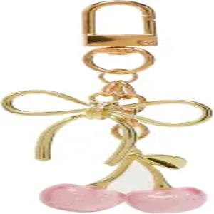 YDF 체리 열쇠고리 귀여운 가방 참 여성 가죽 자동차 열쇠 선물 어머니의 날 생일 발렌타인 지갑 액세서리