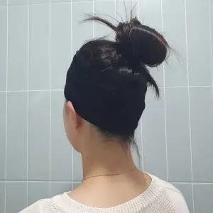 남녀공용 무지 골지 반다나 헤어밴드 블랙