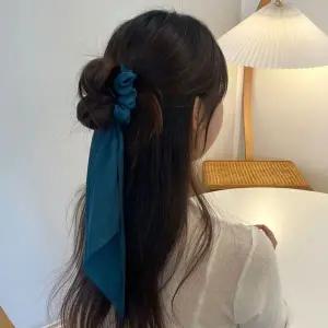 리본 스카프 곱창머리끈 다크그린