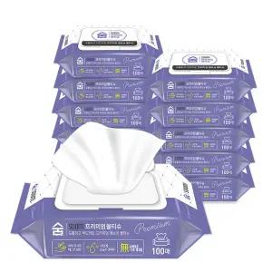 숨 프리미엄 물티슈 100매 10팩 저자극 캡형 대용량 갓심비 갓성비