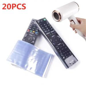20pcs 투명 수축 필름 가방 TV 에어컨 원격 제어 수축 플라스틱 시트에 대 한 방진 보호 케이스 커버