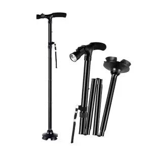 MUAMUA LED 4발 보행 보조 4단 접이식 지팡이 (WBDC988)