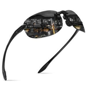 MAXJULI 편광 된 스포츠 패션 선글라스 남자 여자 TR90 무테 타원형 프레임 실행 낚시 운전 태양 안경 8250