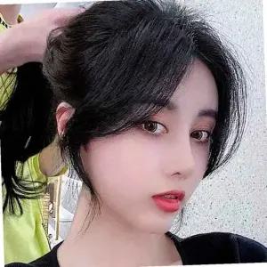 부분가발 헤어피스 C컬 옆머리 똑딱이 부분가발 5p 블랙 헤어피스